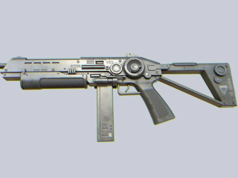 Rifle militar de fic&ccedil;&atilde;o cient&iacute;fica Modelo 3D