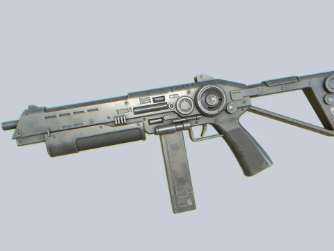 Rifle militar de fic&ccedil;&atilde;o cient&iacute;fica Modelo 3D