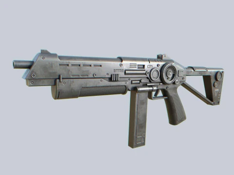 Rifle militar de fic&ccedil;&atilde;o cient&iacute;fica Modelo 3D