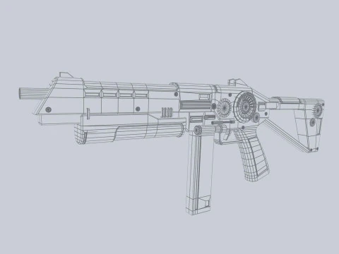 Rifle militar de fic&ccedil;&atilde;o cient&iacute;fica Modelo 3D
