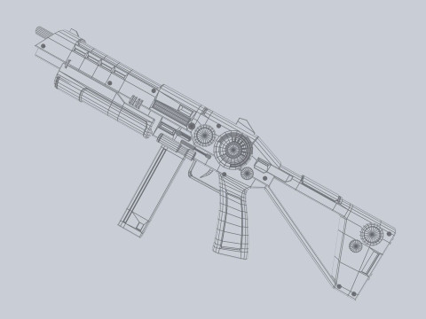 Scifi military rifle 3D Модель