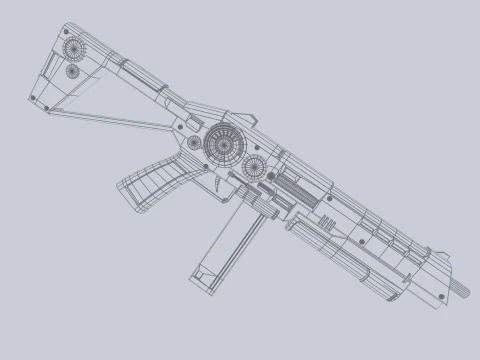 Rifle militar de fic&ccedil;&atilde;o cient&iacute;fica Modelo 3D