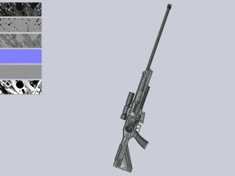 Scifi military rifle 3D Model