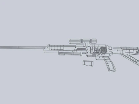 Scifi military rifle 3D Model