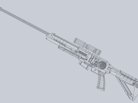 Scifi military rifle 3D 模型