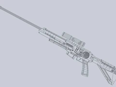Scifi military rifle 3D Model