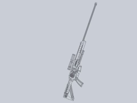 Scifi military rifle 3D 模型