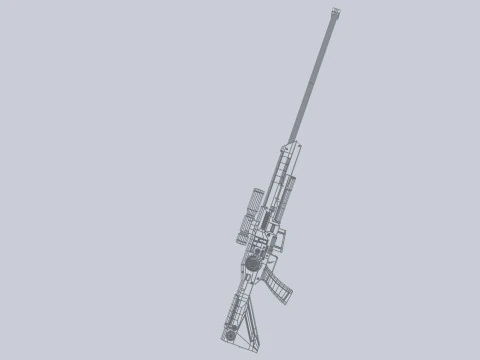 Scifi military rifle 3D Model