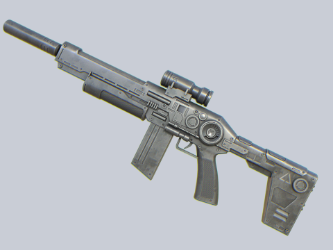 Scifi military rifle collection 3D Model