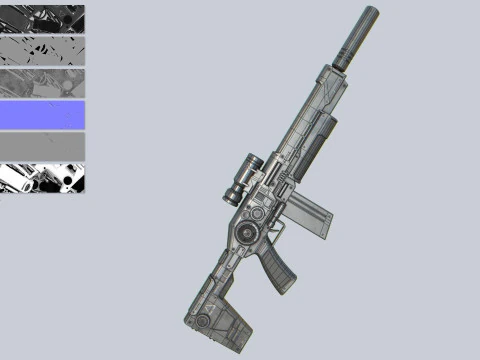 Collezione di fucili militari Scifi Modello 3D