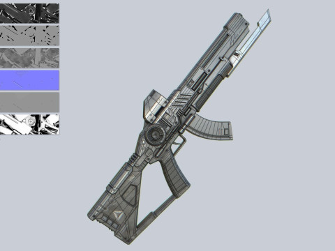 Scifi military rifle collection 3D Model