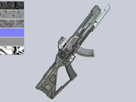 Collezione di fucili militari Scifi Modello 3D