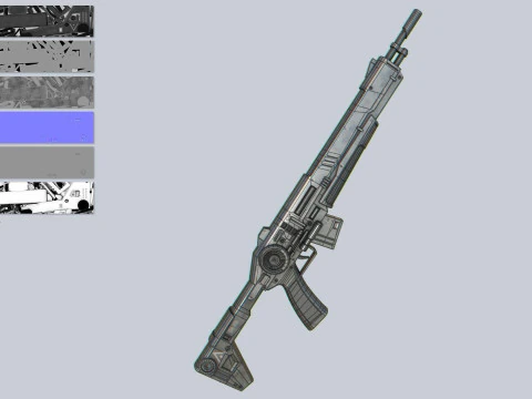 Collezione di fucili militari Scifi Modello 3D