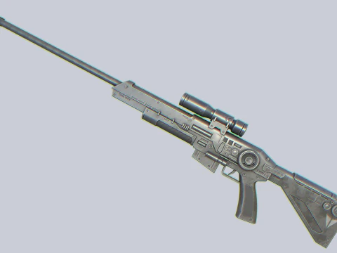 Collezione di fucili militari Scifi Modello 3D