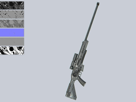 Scifi military rifle collection 3D Model
