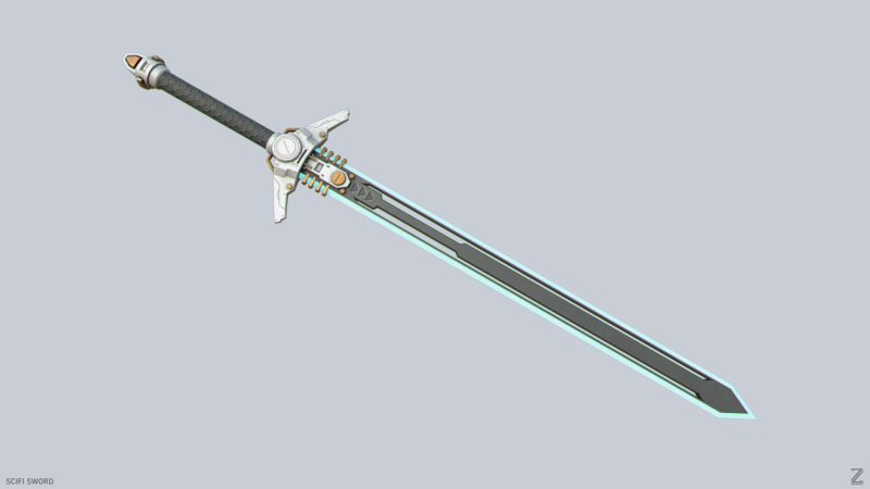 Scifi sword Modello 3D .c4d .max .obj .3ds .fbx .stl .blend