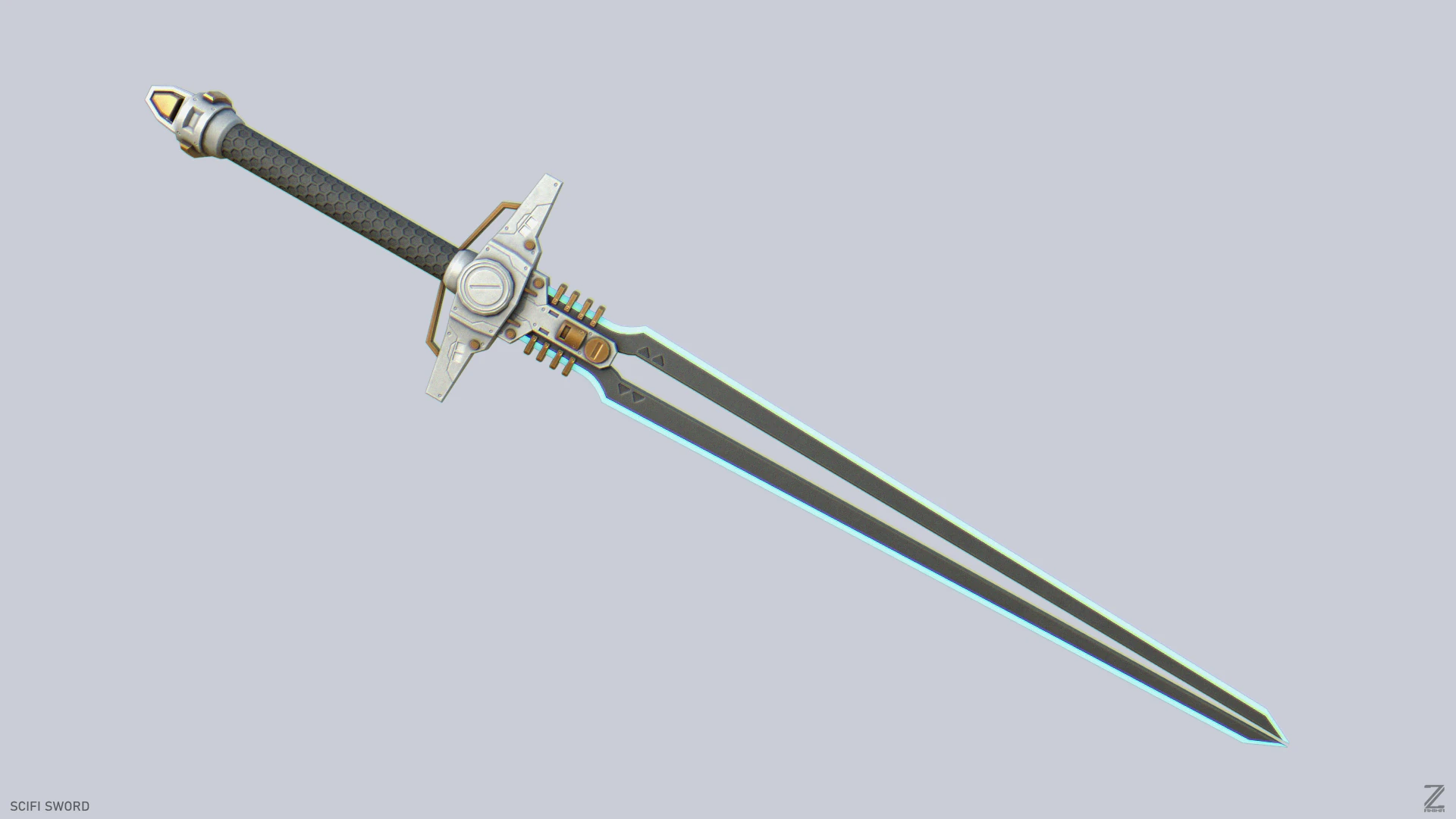 Scifi sword 3D Model .c4d .max .obj .3ds .fbx .stl .blend 