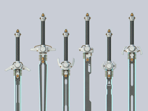 Scifi sword collection Modello 3D
