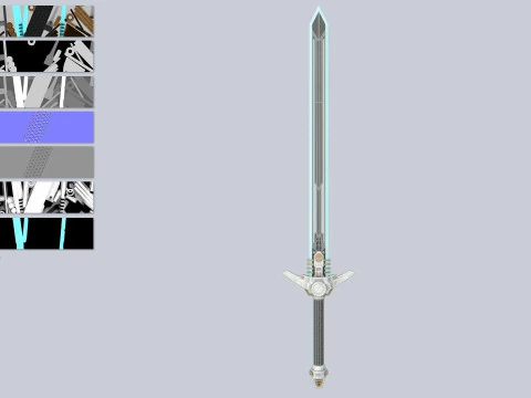 Scifi sword collection 3D Model