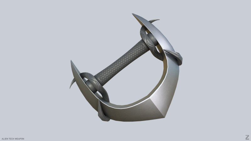 Alien tech weapon 3D Model .c4d .max .obj .3ds .fbx .stl .blend