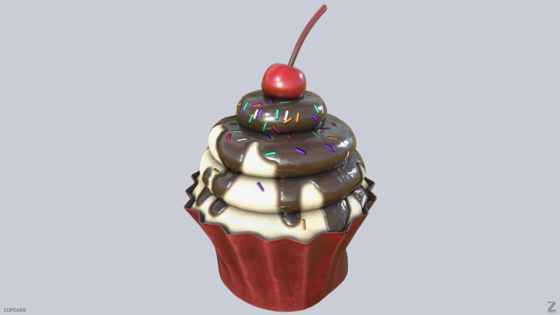 Cupcake 3D Model .c4d .max .obj .3ds .fbx .stl .blend 