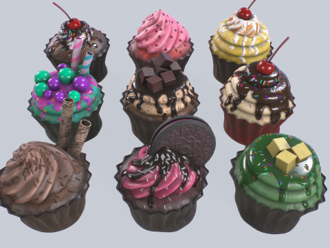 Cupcake collection Modelo 3D