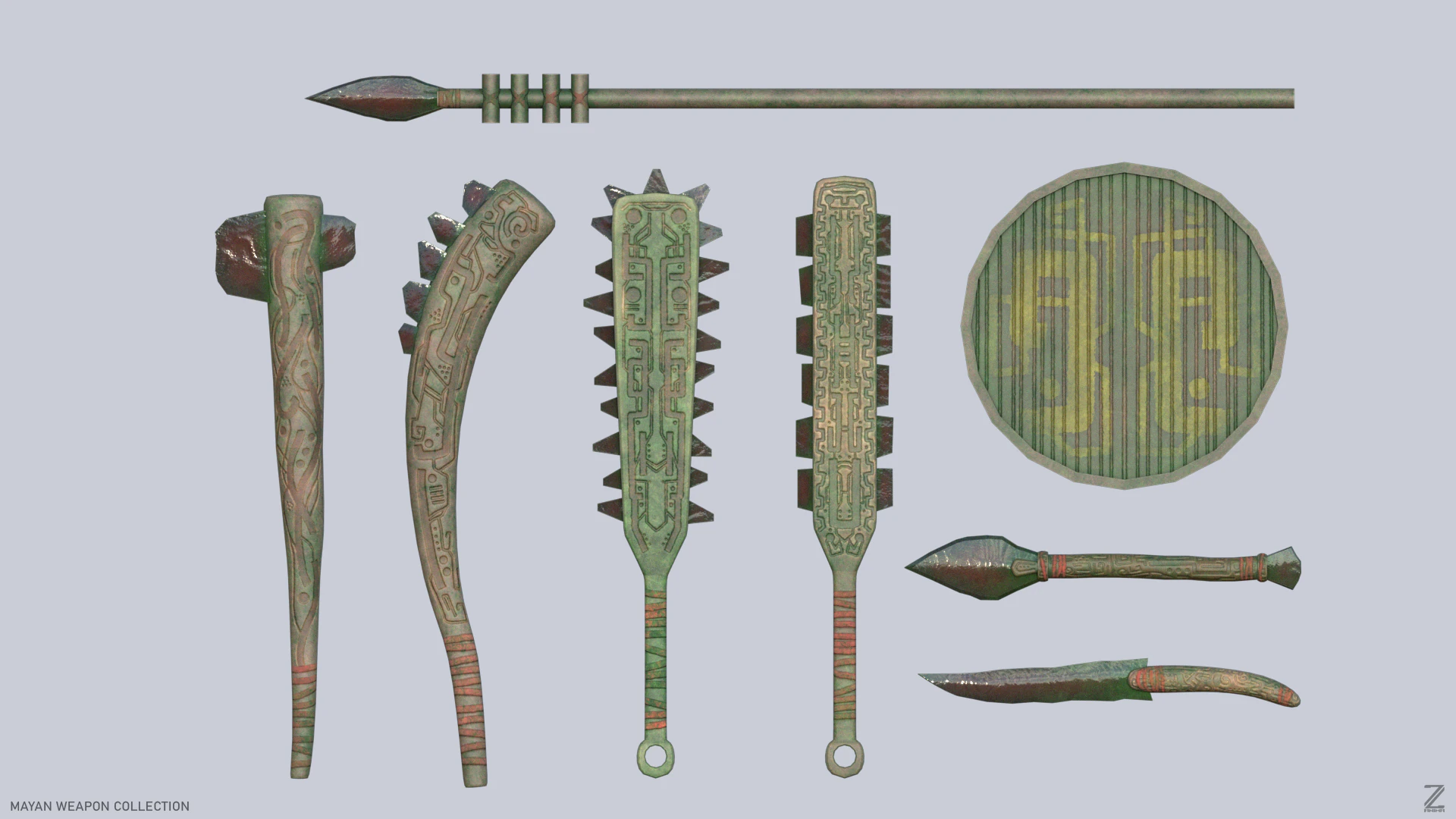 Collezione di armi Maya Modello 3D .c4d .max .obj .3ds .fbx .stl .blend 