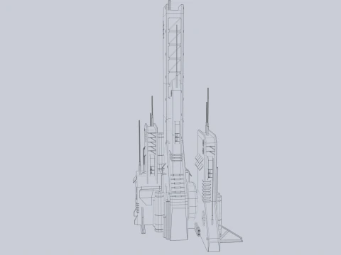 Futuristic building 3D Model