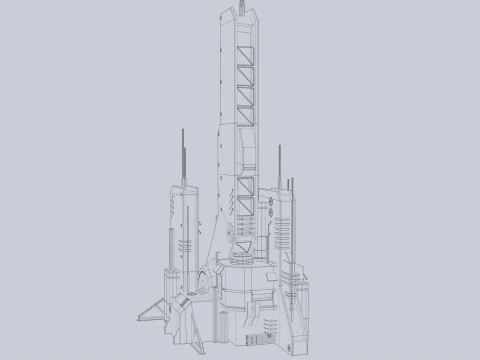 Futuristic building 3D Model