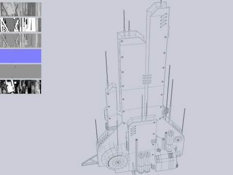Edificio futuristico Modello 3D