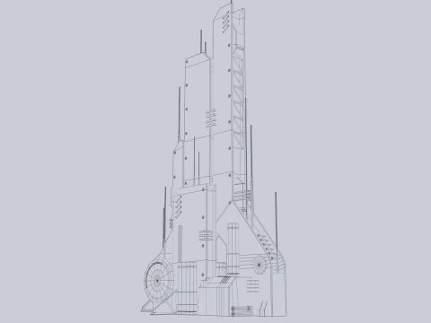 Edificio futuristico Modello 3D
