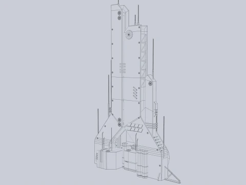 Edificio futuristico Modello 3D