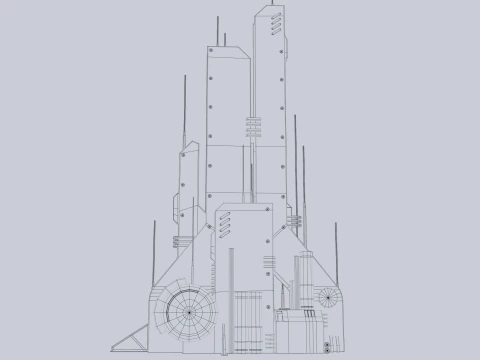 Edificio futuristico Modello 3D