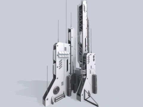 Futuristisches Geb&auml;ude 3D Modell