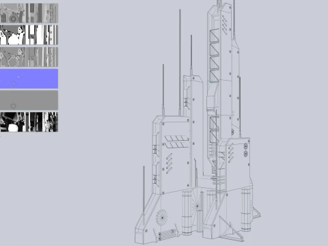 Futuristisches Geb&auml;ude 3D Modell