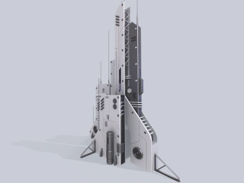 Futuristisches Geb&auml;ude 3D Modell