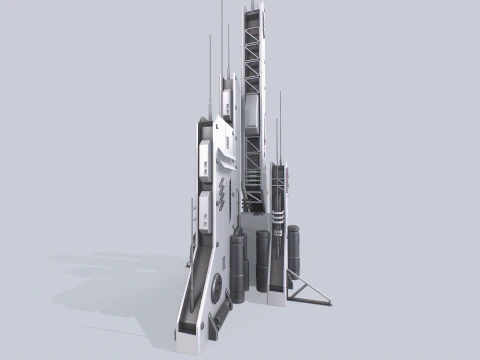 Futuristisches Geb&auml;ude 3D Modell