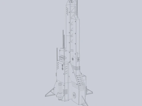 Futuristisches Geb&auml;ude 3D Modell