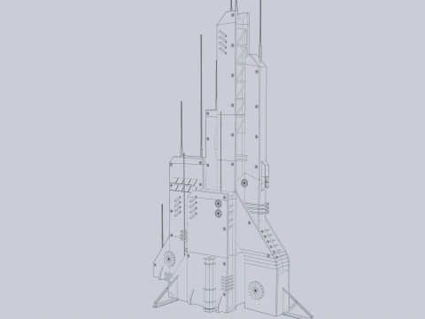 Futuristisches Geb&auml;ude 3D Modell