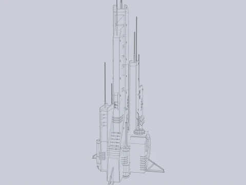 Futuristisches Geb&auml;ude 3D Modell