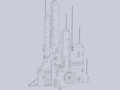 Futuristisches Geb&auml;ude 3D Modell