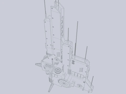 Futuristisches Geb&auml;ude 3D Modell