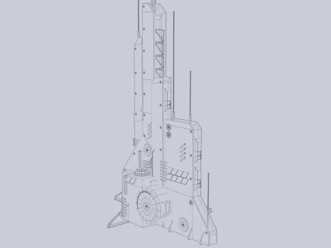 Futuristisches Geb&auml;ude 3D Modell