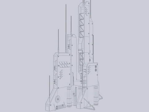 Futuristisches Geb&auml;ude 3D Modell