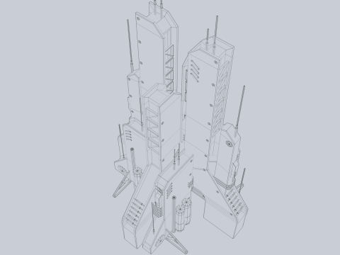 Futuristic building 3D Model