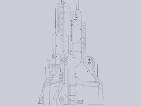 Futuristic building 3D Model