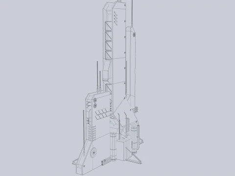 भविष्योन्मुखी इमारत 3D मॉडल