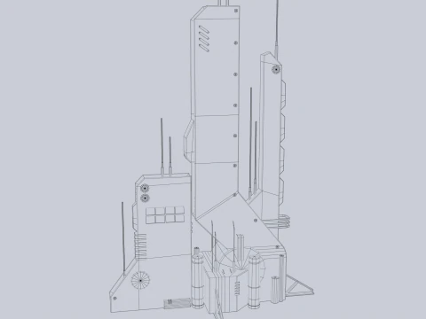 भविष्योन्मुखी इमारत 3D मॉडल