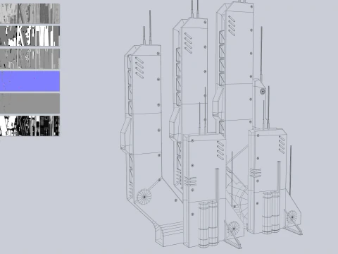 Bangunan futuristik Model 3D