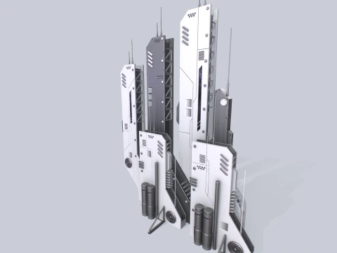 Bangunan futuristik Model 3D